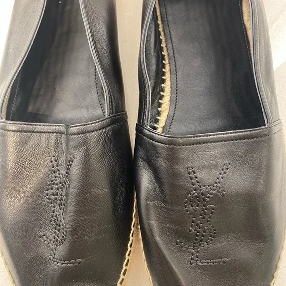 YSL espadrilles. Rare. Black leather. Lightly worn. Size 45. Review: YSL Espadrilles in Black Leather - FunSizeFit main image 3